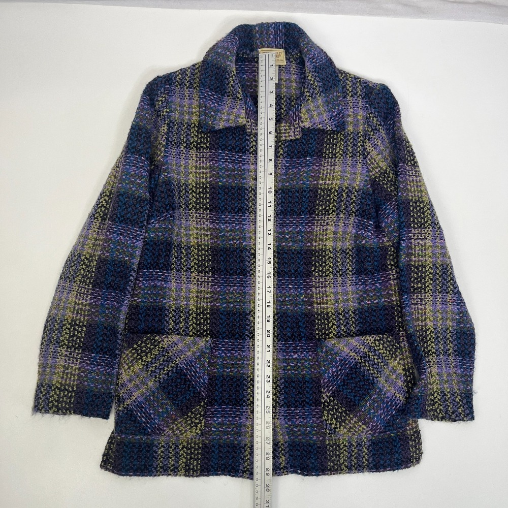 Boyne Valley Weavers Purple Multicolor Jacket Wool Alpaca Ireland Womens Small - Picture 10 of 11